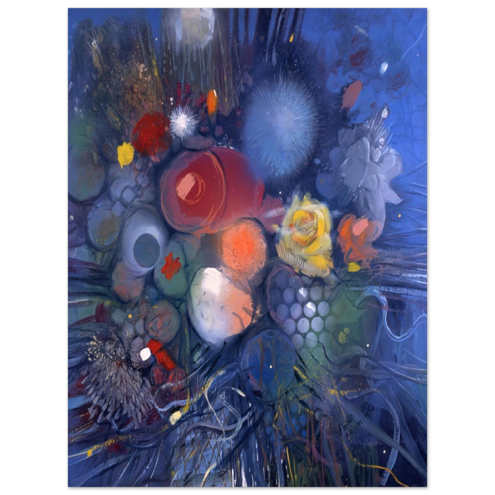 Gebre Kristos Desta - Flowers No. 3 - 1974 75x100 cm / 30x40inches Fine Art Poster