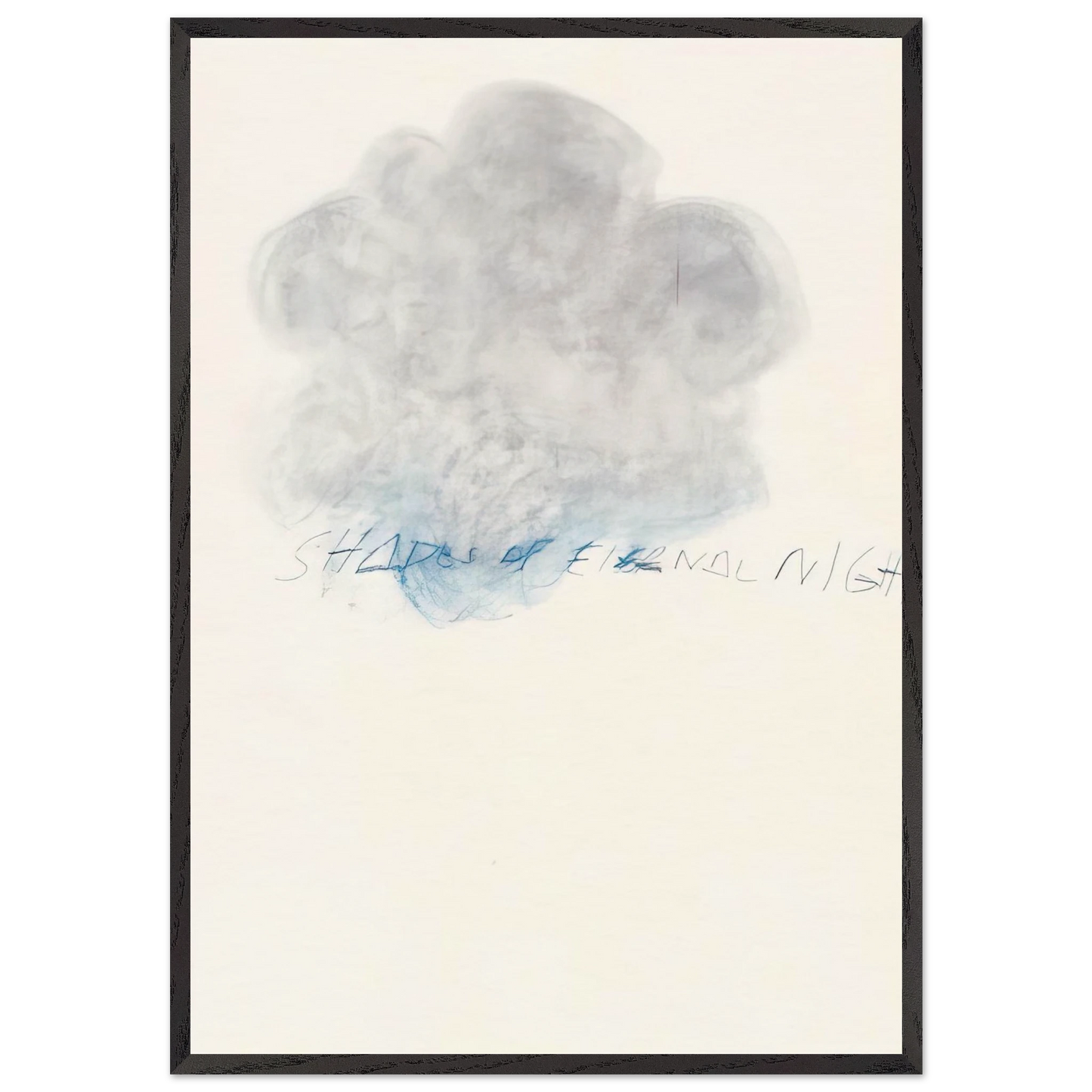 Fifty Days at Iliam Shades of Eternal Night - Cy Twombly Framed Art Print – Black Wooden Frame - Default Title - -Framed Art Print