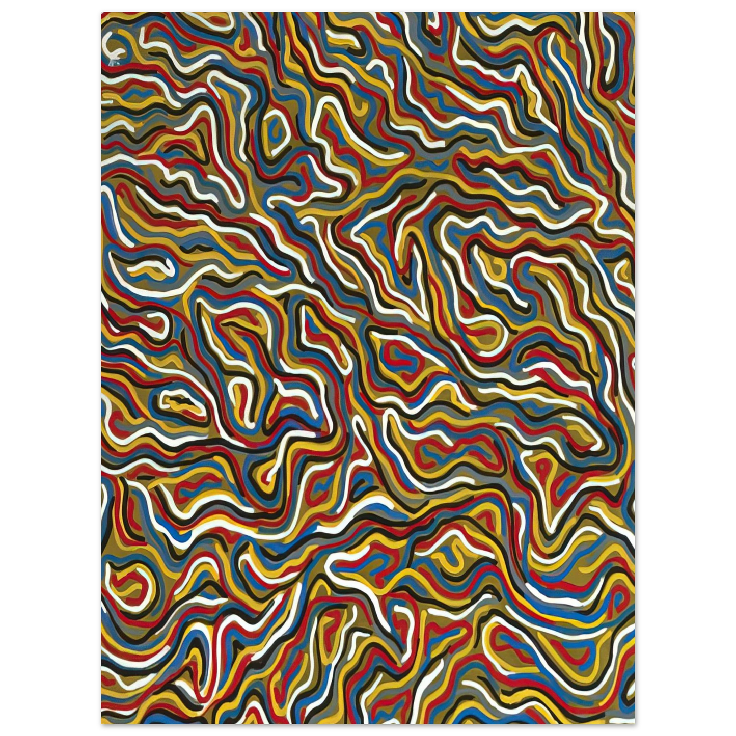 Sol LeWitt - Squiggly Brushstrokes Olive Fine Art Poster - Default Title