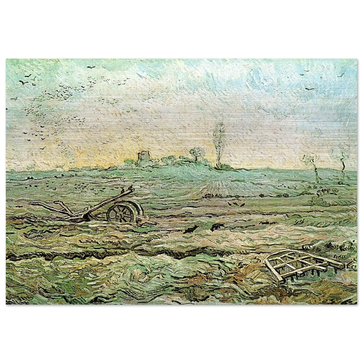 The Plough and the Harrow after Millet - Vincent van Gogh Brushed Aluminum Print - 70x100 cm / 28x40 inches | Vincent van Gogh Aluminum Print | Vincent van Gogh Prints