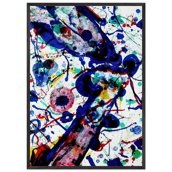 Untitled from Michel Waldberg s Posmes dans le ciel - Sam Francis 70x100 cm / 28x40 inches Framed Art Print – Black Wooden Frame