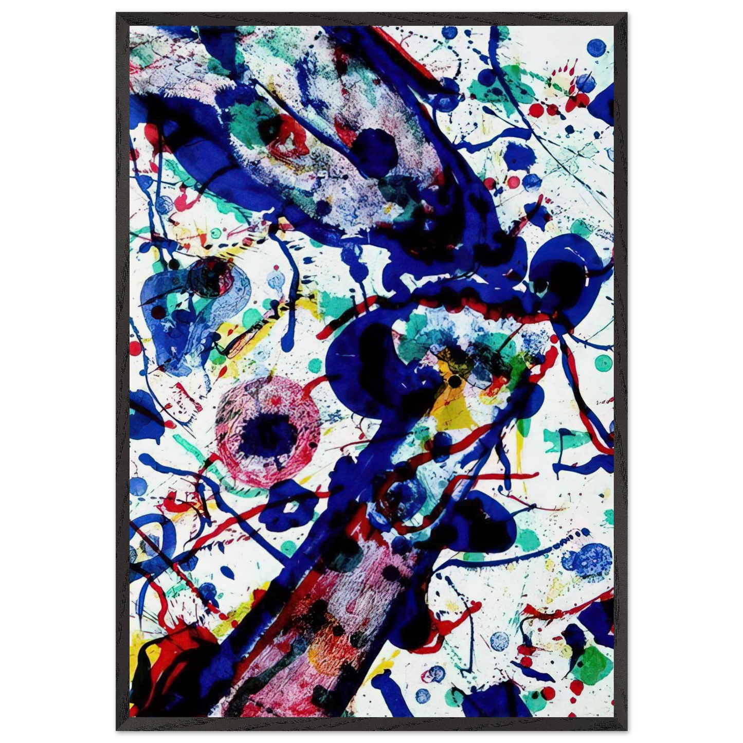 Untitled from Michel Waldberg s Posmes dans le ciel - Sam Francis Framed Art Print – Black Wooden Frame - Default Title - -Framed Art Print