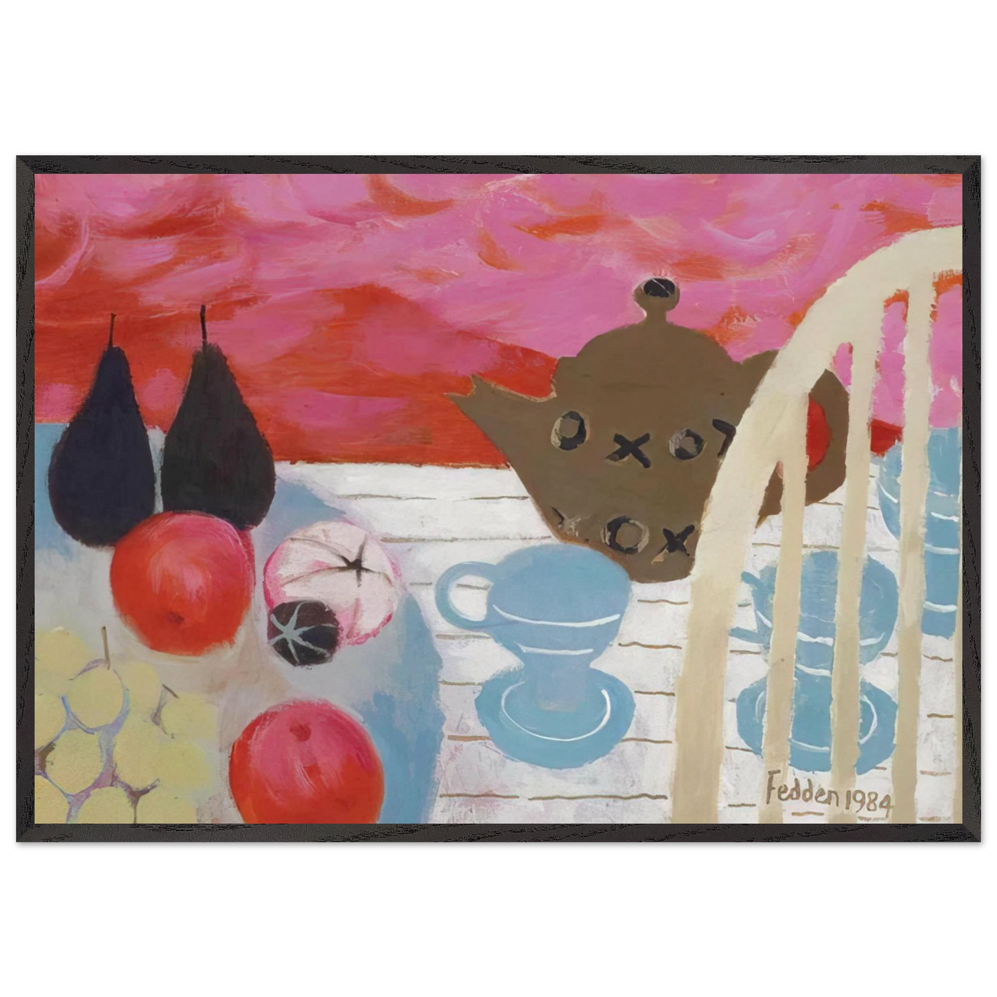 The Teapot - 1984 - Mary Fedden Framed Art Print – Black Wooden Frame - Default Title - -Framed Art Print