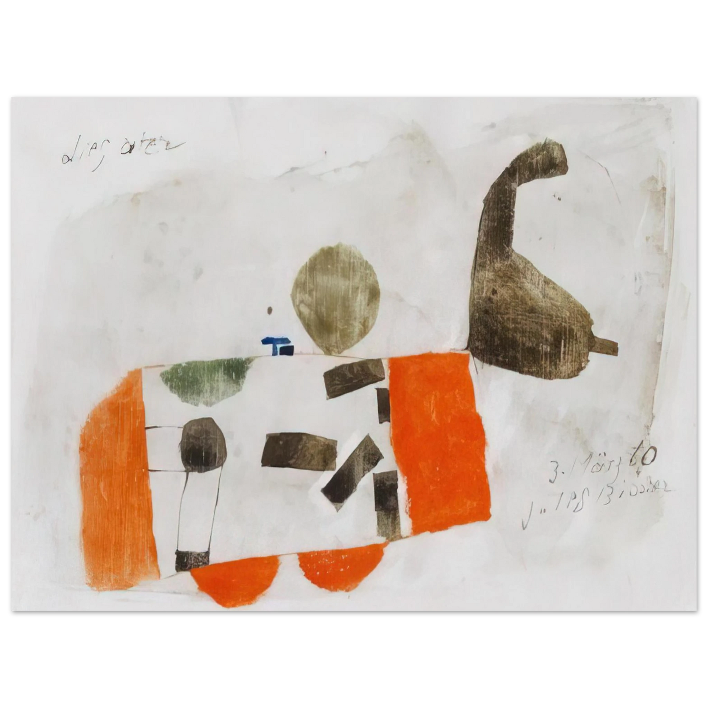 Julius Bissier - Komposition 3. März 60 - 1960 Fine Art Poster - Default Title