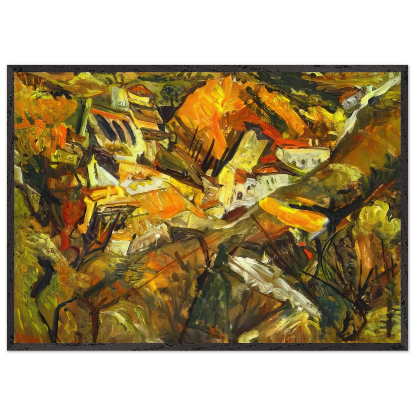 CERET LANDSCAPE - Chaim Soutine Framed Art Print – Black Wooden Frame - Default Title - -Framed Art Print