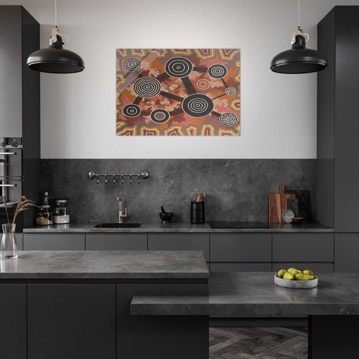 Untitled - 1996 - Clifford Possum Tjapaltjarri Acrylic Print - 70x100 cm / 28x40″ inches