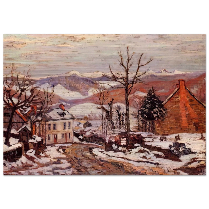Winter in Saint-Sauves-d'Auvergne - 1900 France - Armand Guillaumin Brushed Aluminum Print - 70x100 cm / 28x40 inches | Armand Guillaumin Aluminum Print | Armand Guillaumin Prints