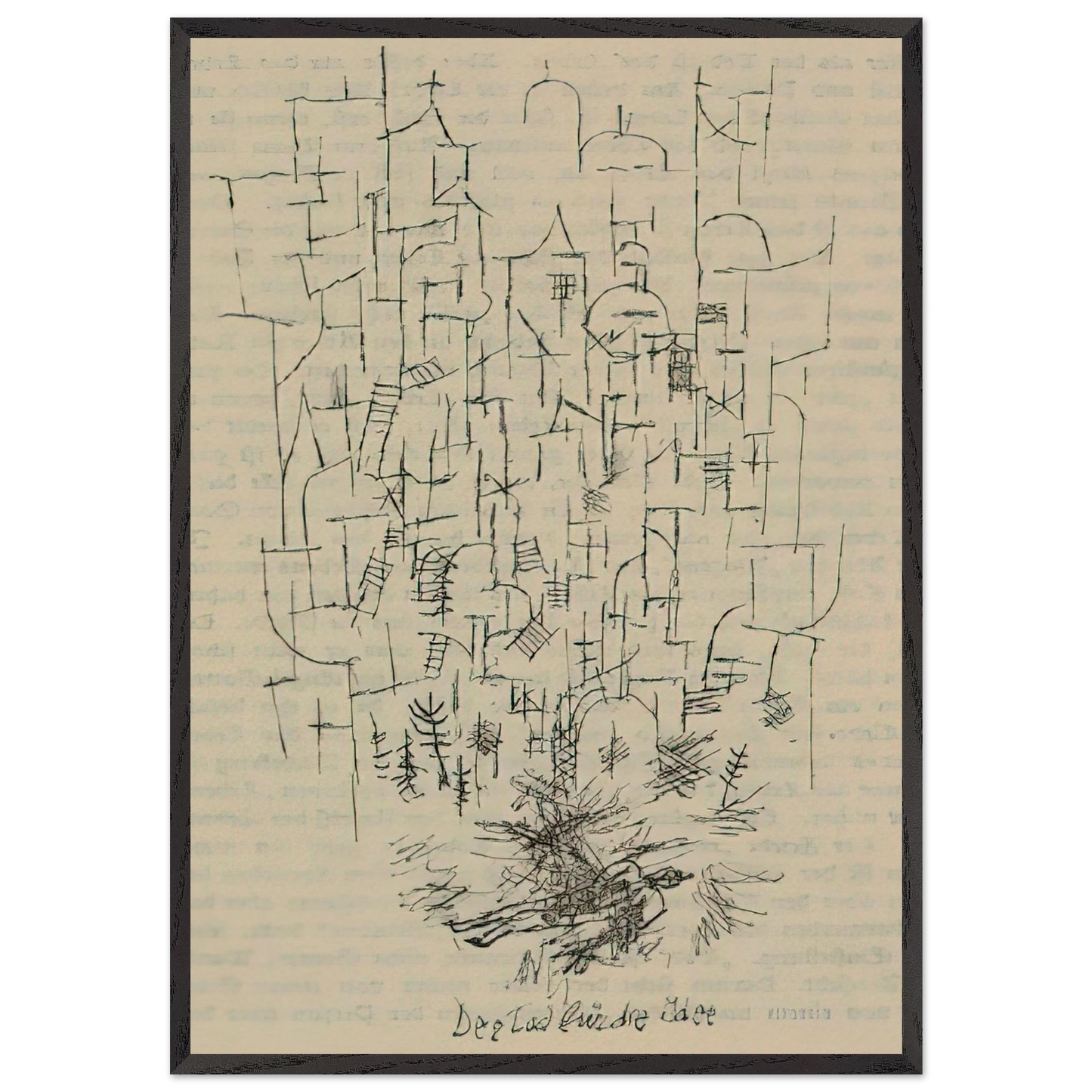 DEATH FOR THE IDEA 1915 - Paul Klee Framed Art Print – Black Wooden Frame - Default Title - -Framed Art Print