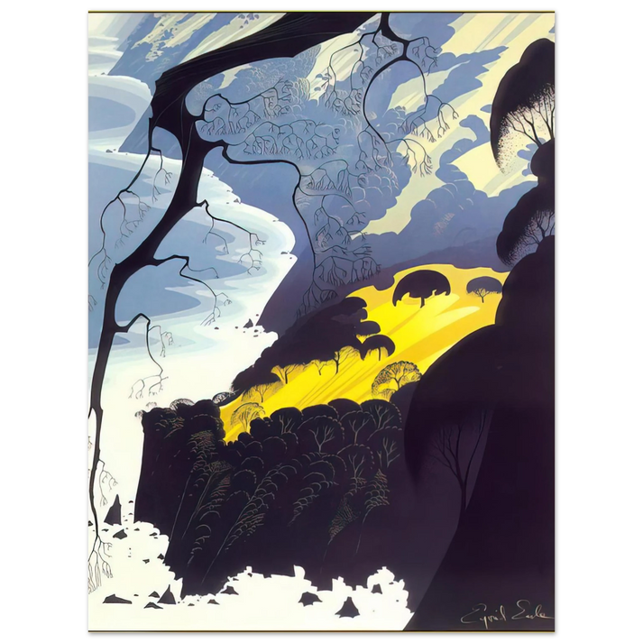 Eyvind Earle - Carmel Highlands 75x100 cm / 30x40inches Fine Art Poster