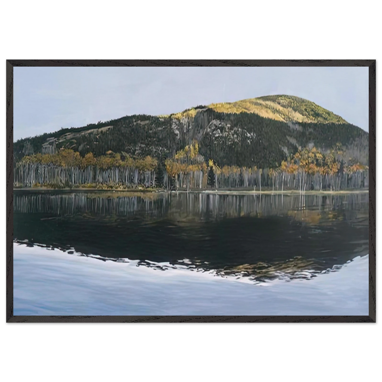 BEAVER DAM POND ACADIA NATIONAL PARK 2009 - Richard Estes 70x100 cm / 28x40 inches Framed Art Print – Black Wooden Frame