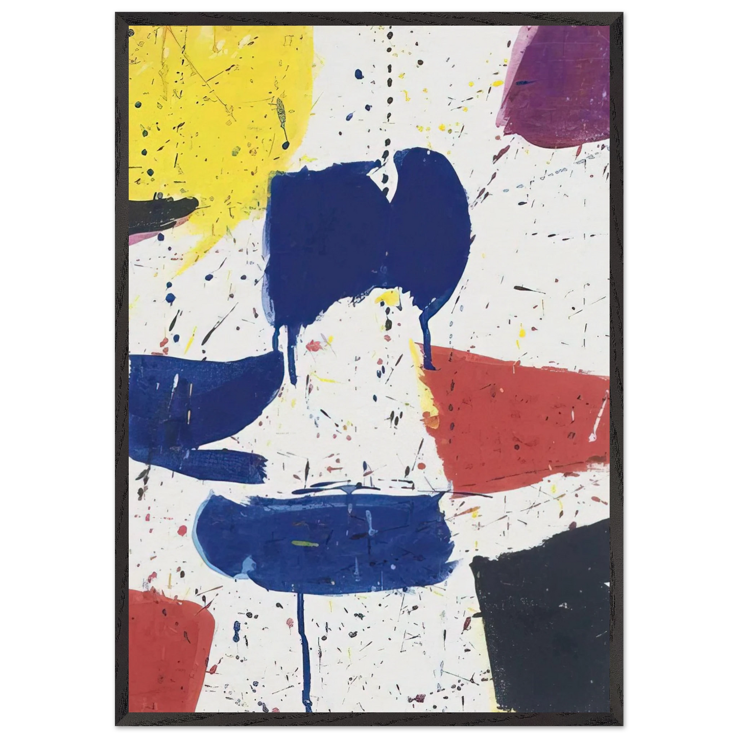 Emblem 8 1 - Sam Francis 70x100 cm / 28x40 inches Framed Art Print – Black Wooden Frame