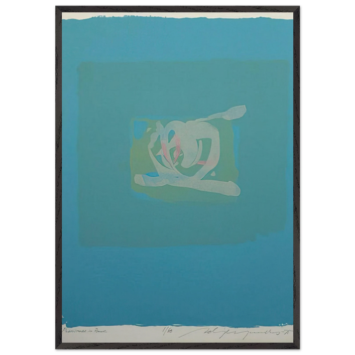 Plentitude in Blue - 1975 - Adja Yunkers 70x100 cm / 28x40 inches Framed Art Print – Black Wooden Frame