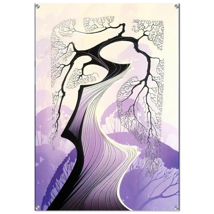 Carmel Cypress - Eyvind Earle Acrylic Print - 70x100 cm / 28x40″ inches