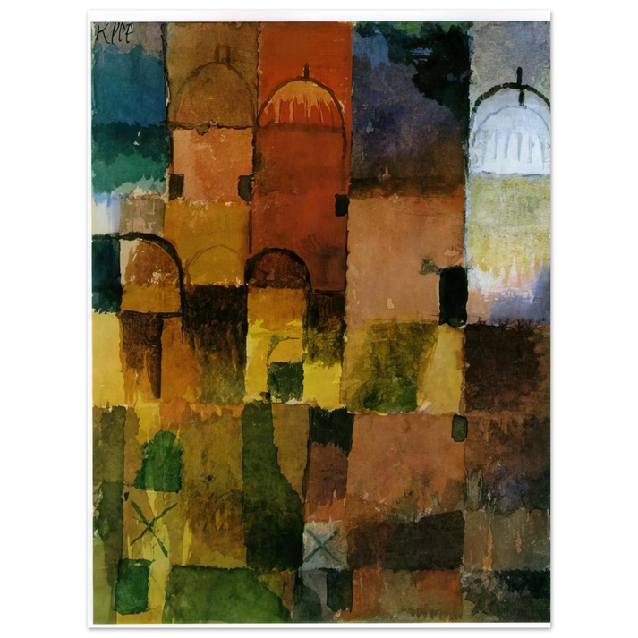 Paul Klee - RED AND WHITE DOMES 1914 75x100 cm / 30x40inches Fine Art Poster