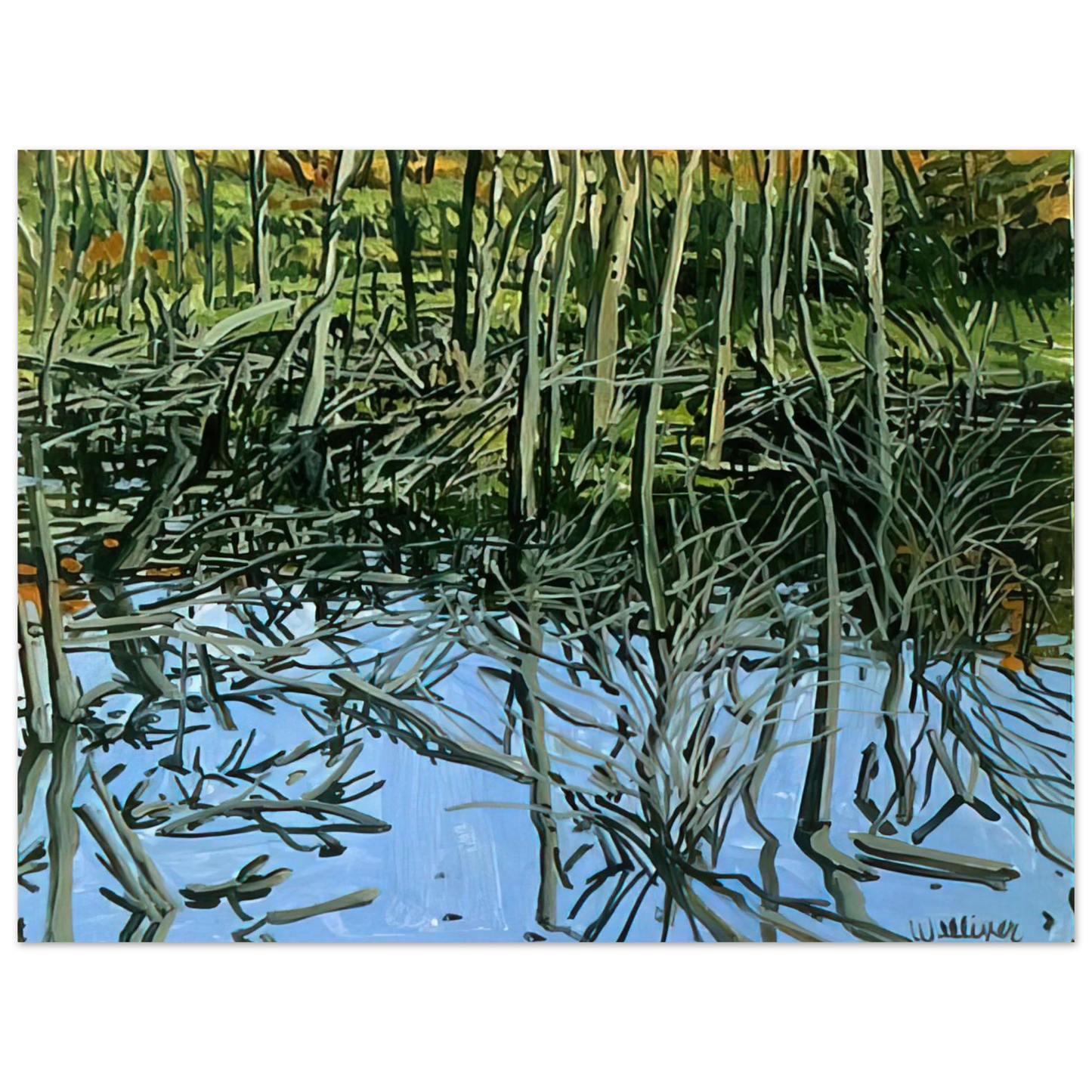 Neil Welliver - Study for Low Water - Knight's Flowage - 1980 Fine Art Poster - Default Title
