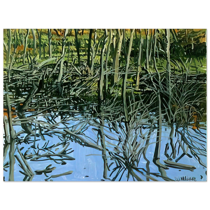 Neil Welliver - Study for Low Water - Knight's Flowage - 1980 75x100 cm / 30x40inches Fine Art Poster