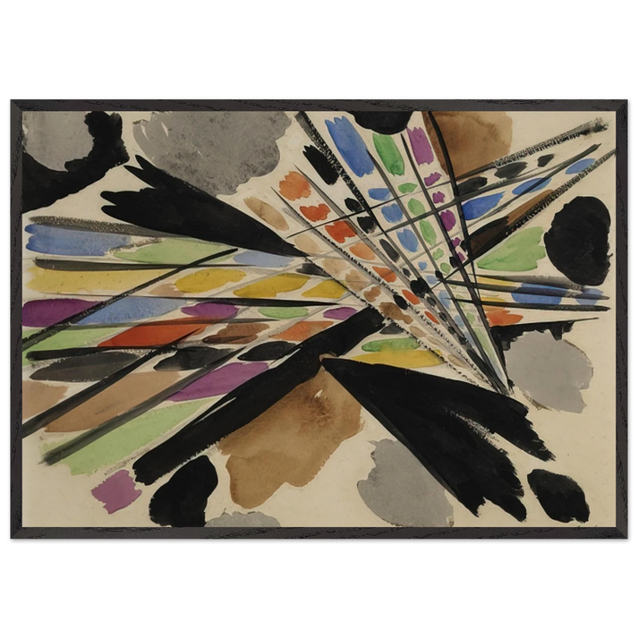 Diagonale - 1954 - Ernst Wilhelm Nay 70x100 cm / 28x40 inches Framed Art Print – Black Wooden Frame