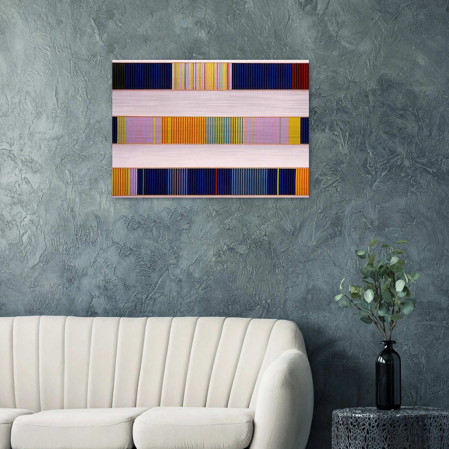 Triple Jump - 1962 - Gene Davis Brushed Aluminum Print - 70x100 cm / 28x40 inches | Gene Davis Aluminum Print | Gene Davis Prints