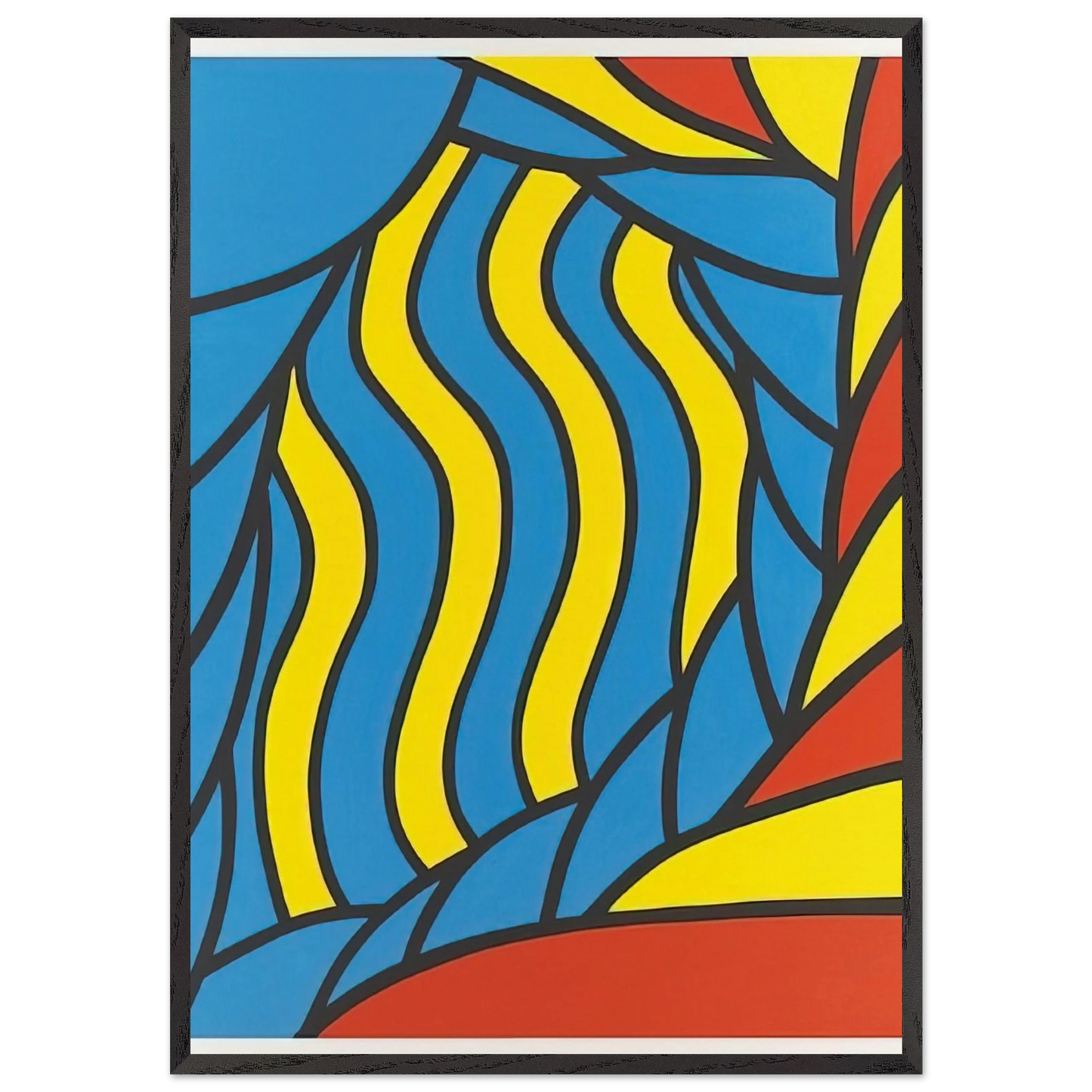 Flying Circus - 1965 - Nicholas Krushenick Framed Art Print – Black Wooden Frame - Default Title - -Framed Art Print