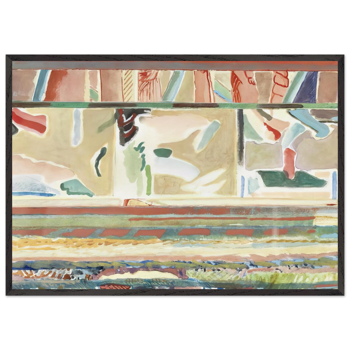 Paisagem II Portalegre tapestry card - Lyrical Abstraction - Menez 70x100 cm / 28x40 inches Framed Art Print – Black Wooden Frame