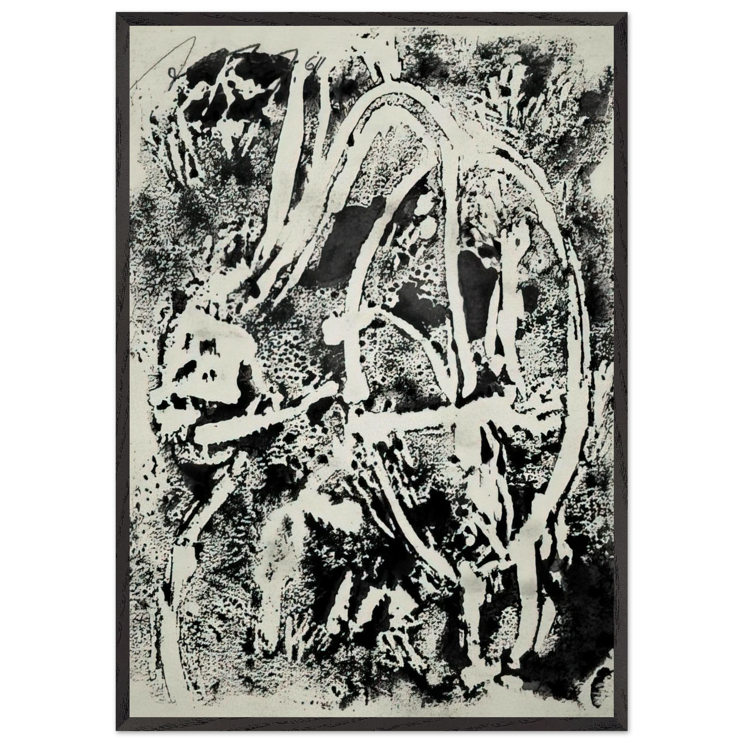 Untitled - 1961 N3 - Adja Yunkers Framed Art Print – Black Wooden Frame - Default Title - -Framed Art Print