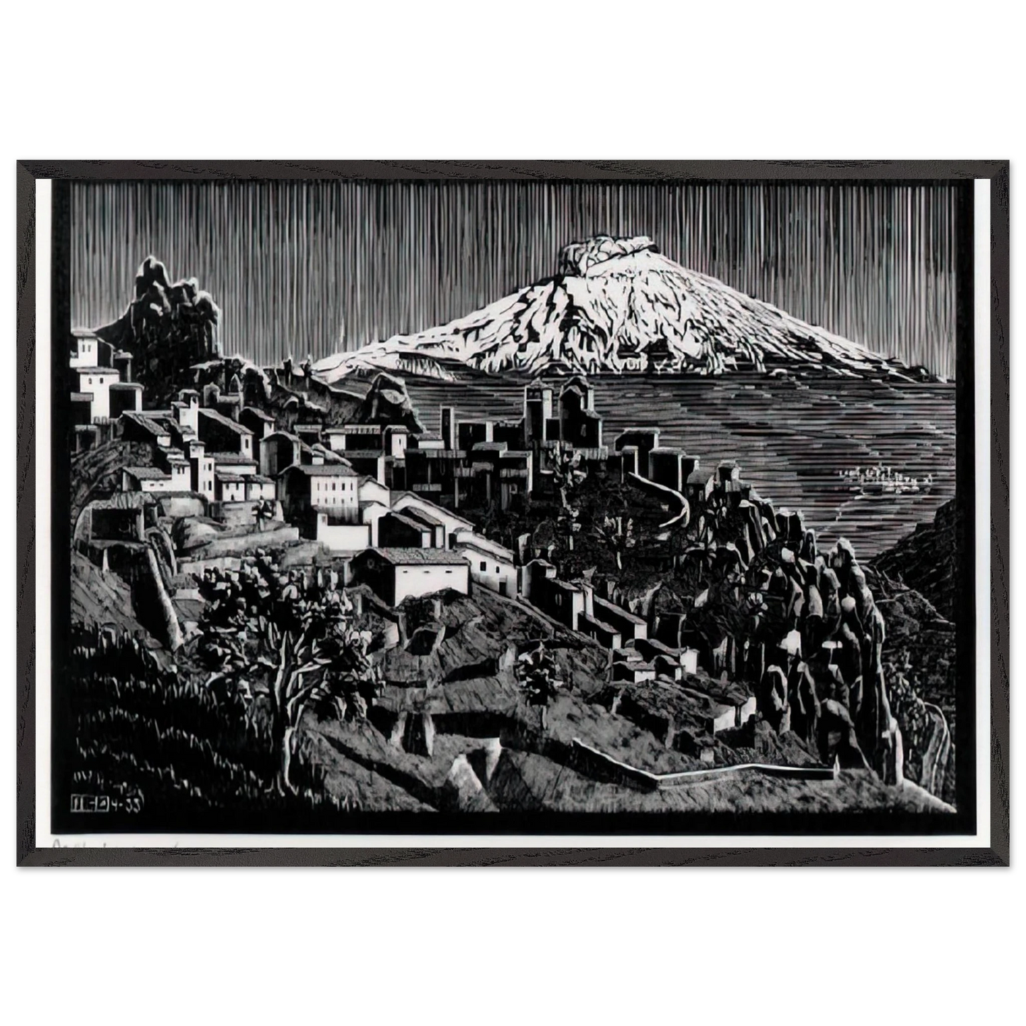 ESCHER 17 - MC Escher Framed Art Print – Black Wooden Frame - Default Title - -Framed Art Print