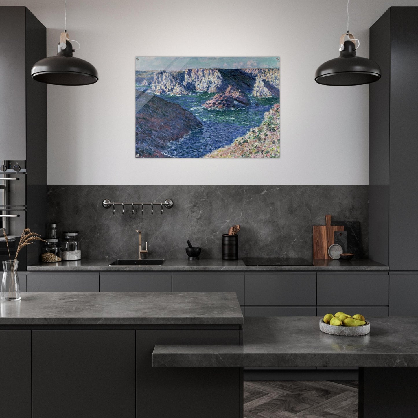 Rocks at Belle-Ile - claude monet Acrylic Print - 70x100 cm / 28x40″ inches