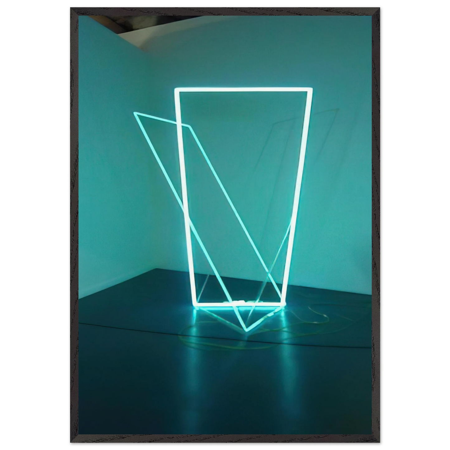 Neon dans lespace - 1963 - Francois Morellet 70x100 cm / 28x40 inches Framed Art Print – Black Wooden Frame
