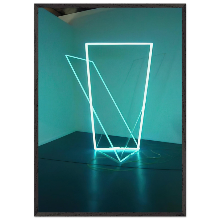 Neon dans lespace - 1963 - Francois Morellet 70x100 cm / 28x40 inches Framed Art Print – Black Wooden Frame