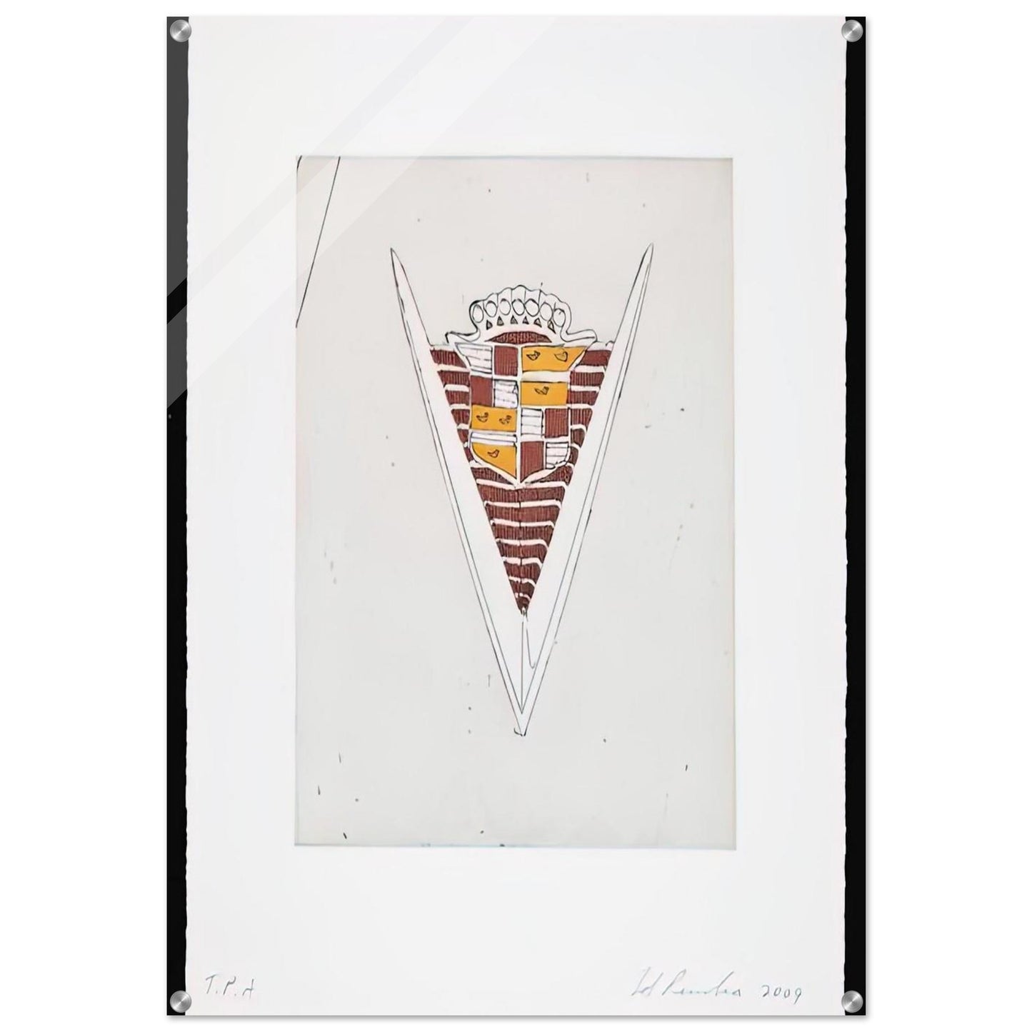 CADILLAC MOTOR CITY SERIES 2009 - Edward Ruscha Acrylic Print - 70x100 cm / 28x40″ inches