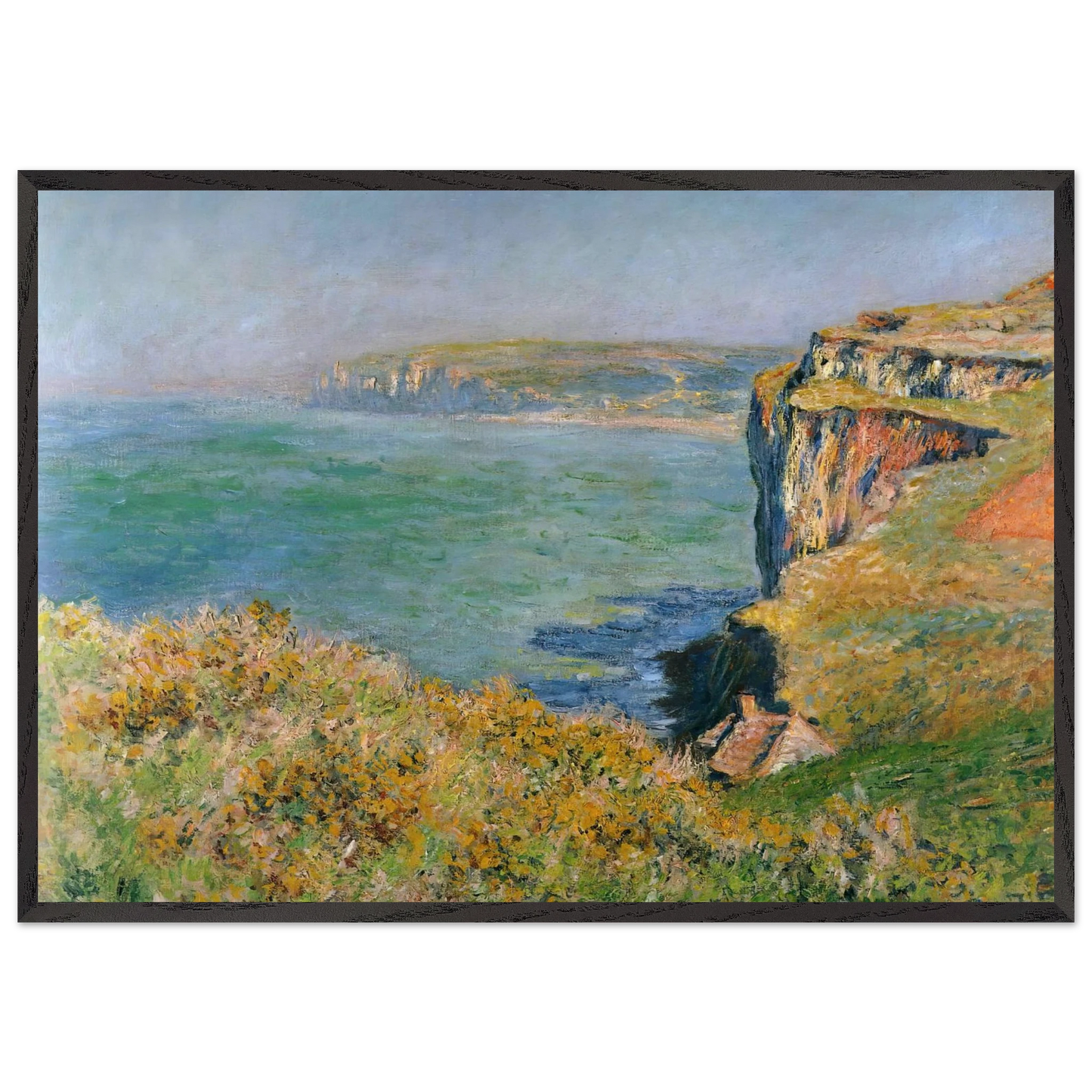 Cliff at Grainval - claude monet Framed Art Print – Black Wooden Frame - Default Title - -Framed Art Print