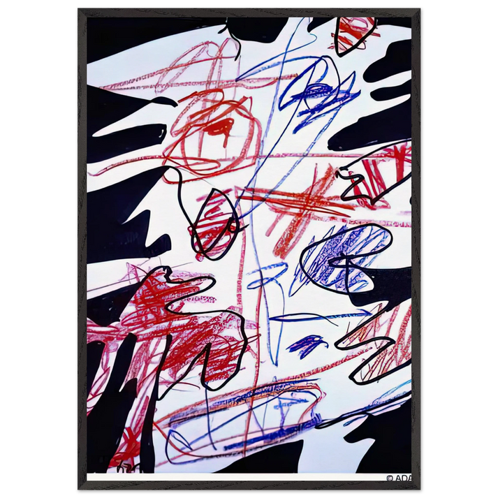 ACTIVATION XLVII - Jean Dubuffet 70x100 cm / 28x40 inches Framed Art Print – Black Wooden Frame