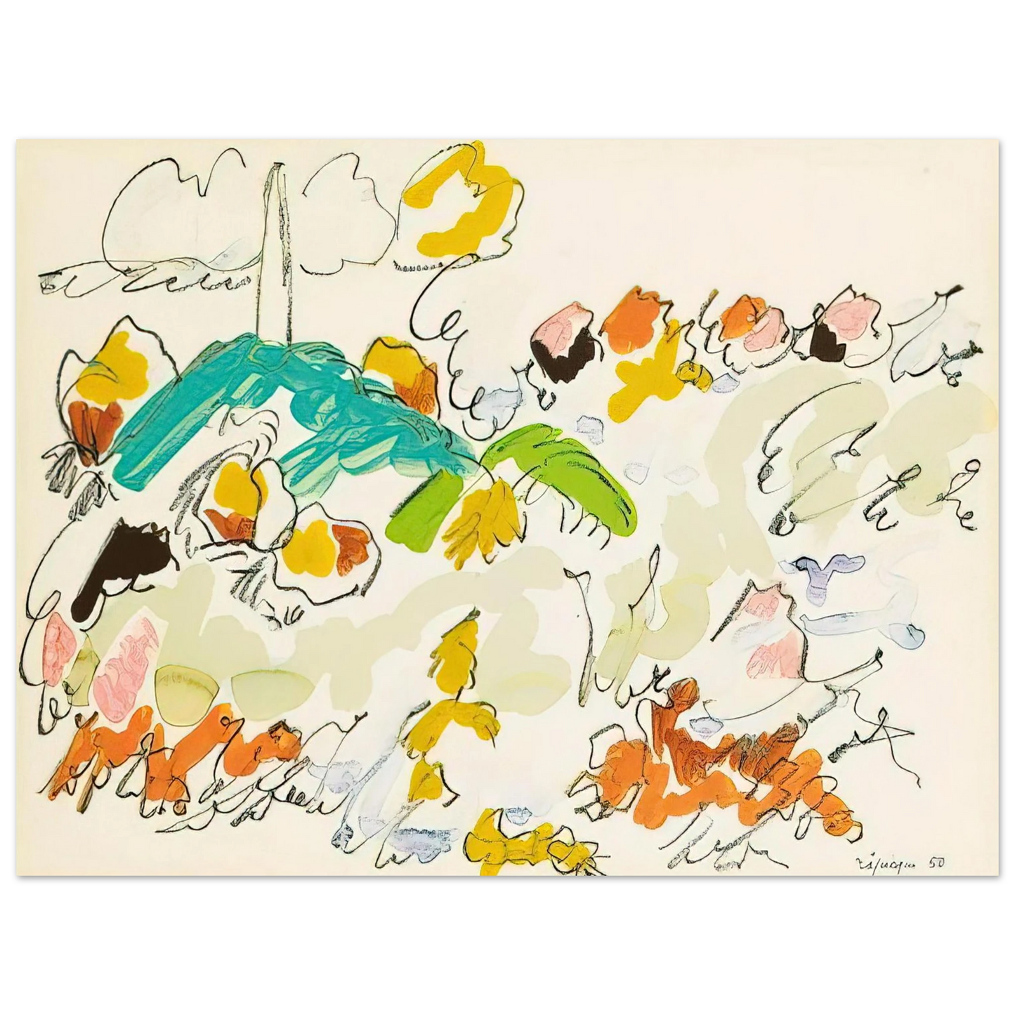 Charles Lapicque - Paysage de mer - 1950 Fine Art Poster - Default Title