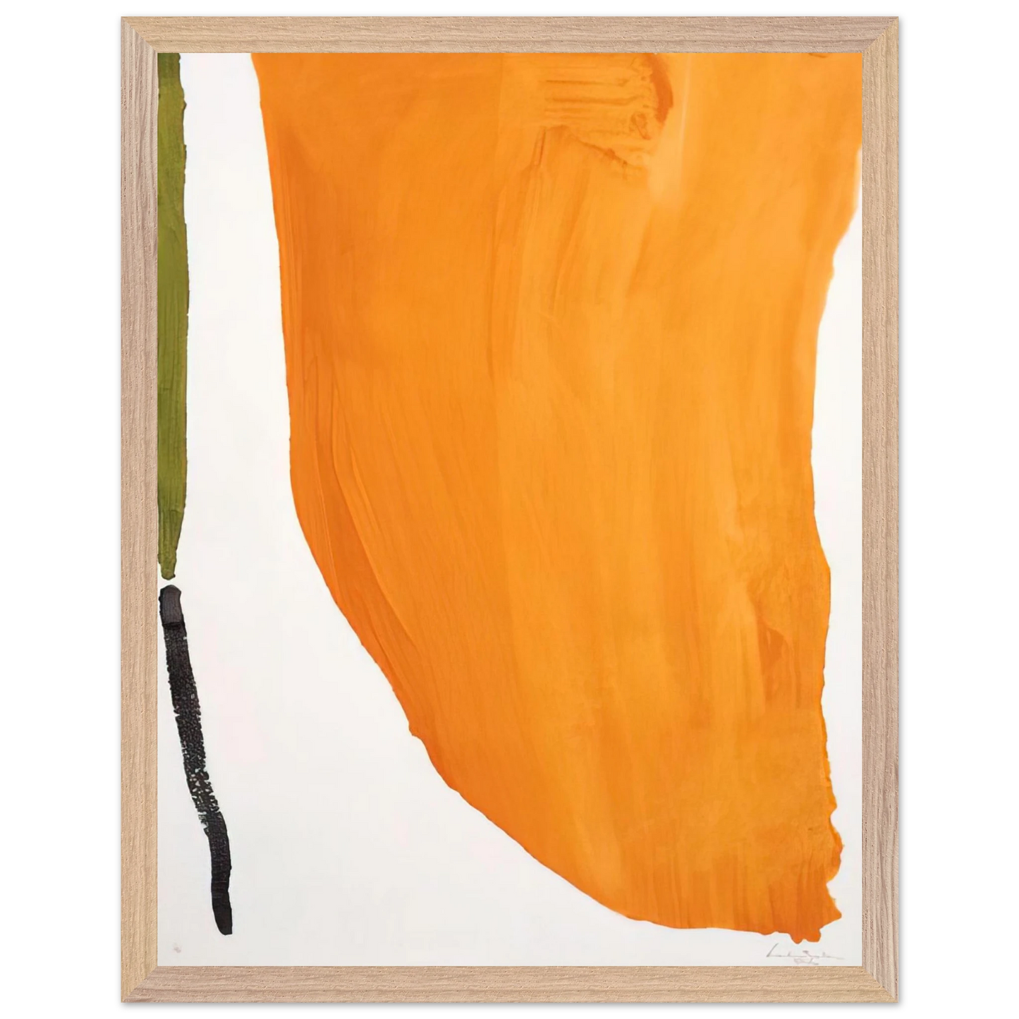 Helen Frankenthaler - Orange Downpour - 1970 Wall art - 30x45 cm / 12x18 inches - Premium Wooden Framed Poster With Fine Art Paper - White frame