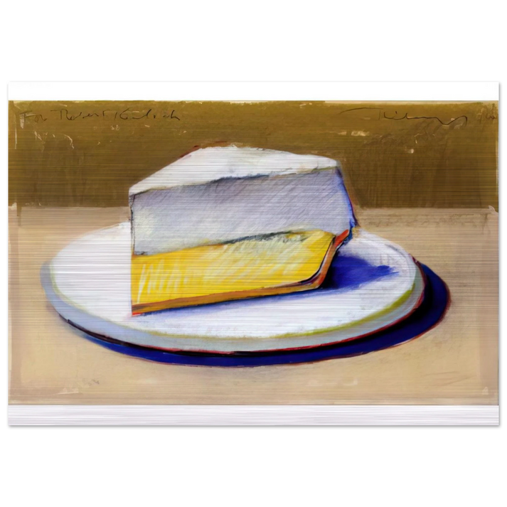 Lemon Meringue Pie - 1964 - Wayne Thiebaud Brushed Aluminum Print - 70x100 cm / 28x40 inches | Wayne Thiebaud Aluminum Print | Wayne Thiebaud Prints