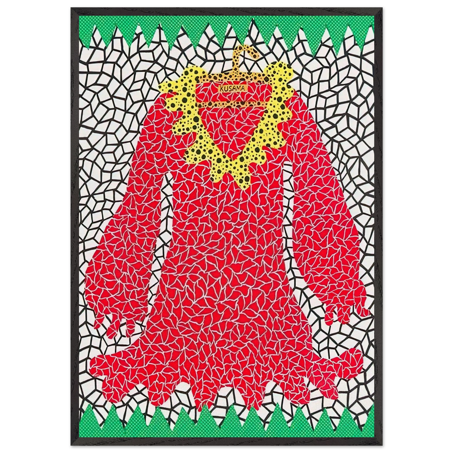 DRESS 1982 - Yayoi Kusama 70x100 cm / 28x40 inches Framed Art Print – Black Wooden Frame
