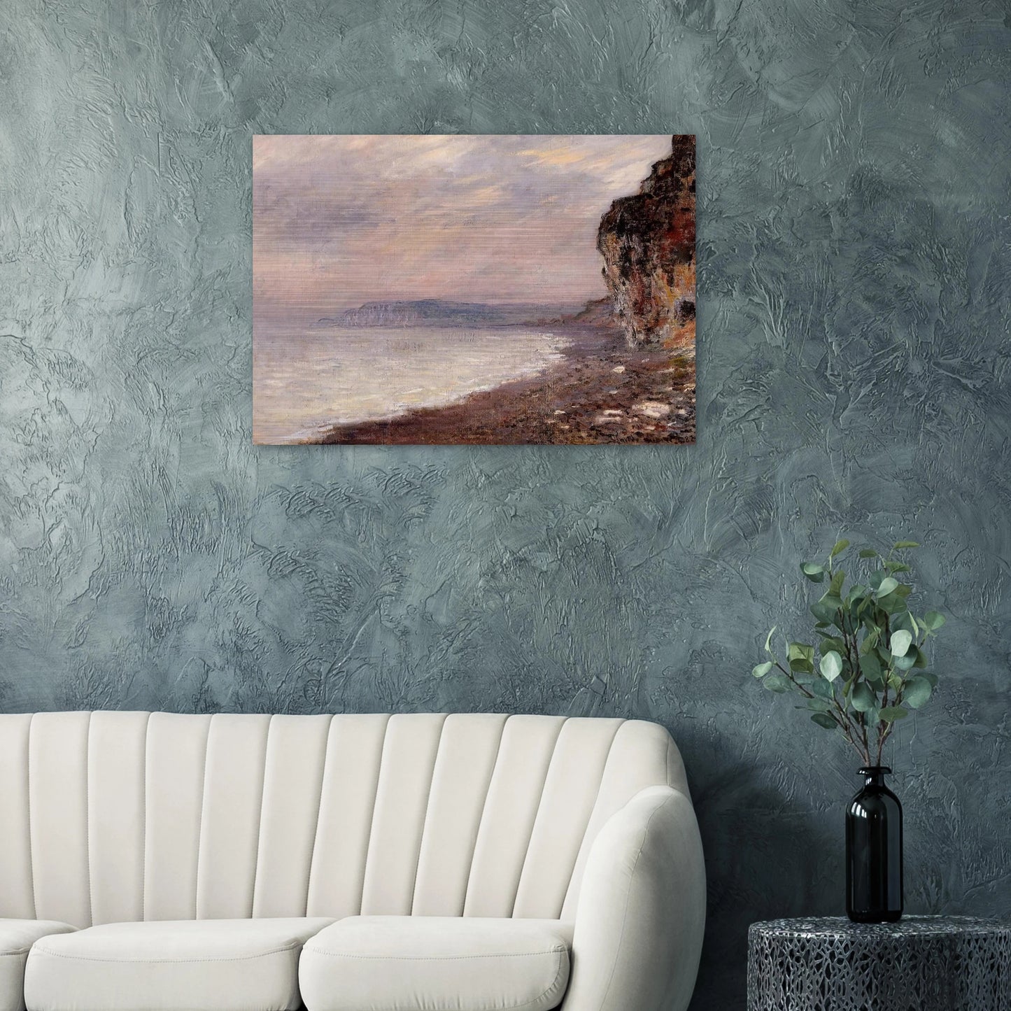 Cliffs at Pourville in the Fog - claude monet Brushed Aluminum Print - 70x100 cm / 28x40 inches | claude monet Aluminum Print | claude monet Prints