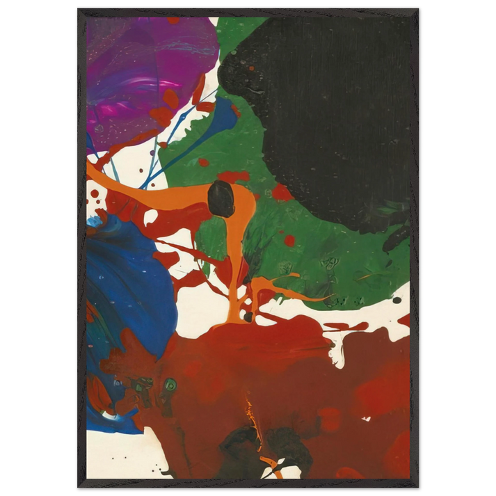 Untitled Los Angeles - Sam Francis 70x100 cm / 28x40 inches Framed Art Print – Black Wooden Frame