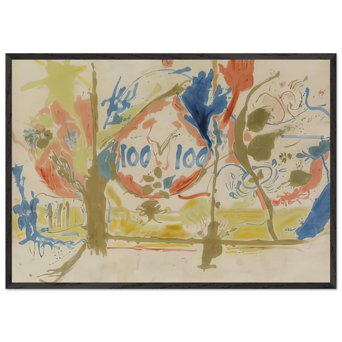 Eden 1956- - Helen Frankenthaler 70x100 cm / 28x40 inches Framed Art Print – Black Wooden Frame