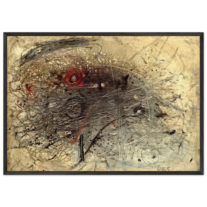 Untitled - Tachisme N7 - Wols 70x100 cm / 28x40 inches Framed Art Print – Black Wooden Frame