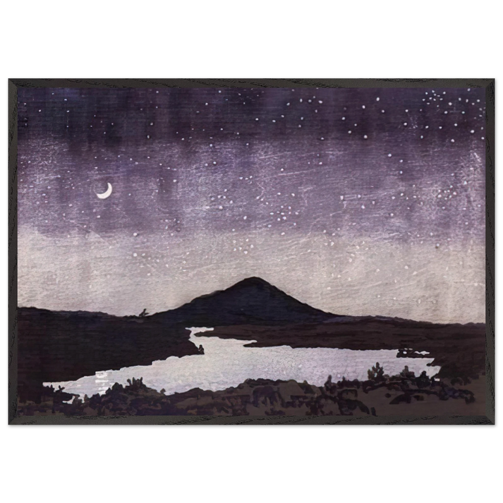 Night Scene - 1982 - Neil Welliver 70x100 cm / 28x40 inches Framed Art Print – Black Wooden Frame