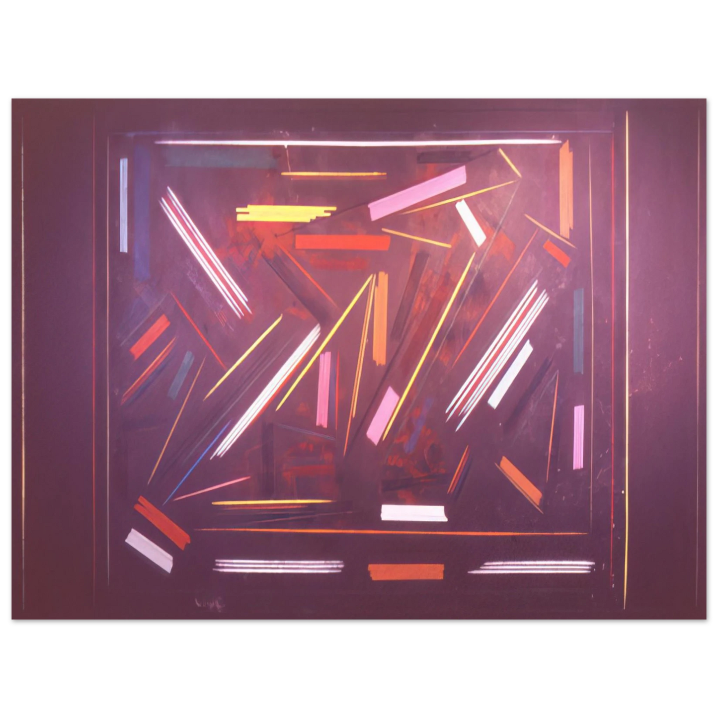 Ronnie Landfield - Brown Line Painting - 1968 Fine Art Poster - Default Title