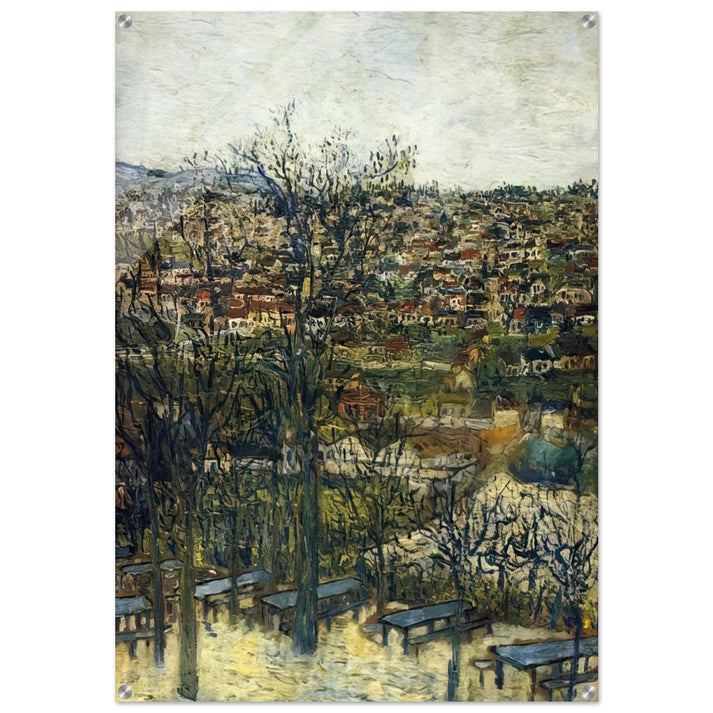 BENCHES AT MONTMAGNY VAL D OISE - Maurice Utrillo Acrylic Print - 70x100 cm / 28x40″ inches