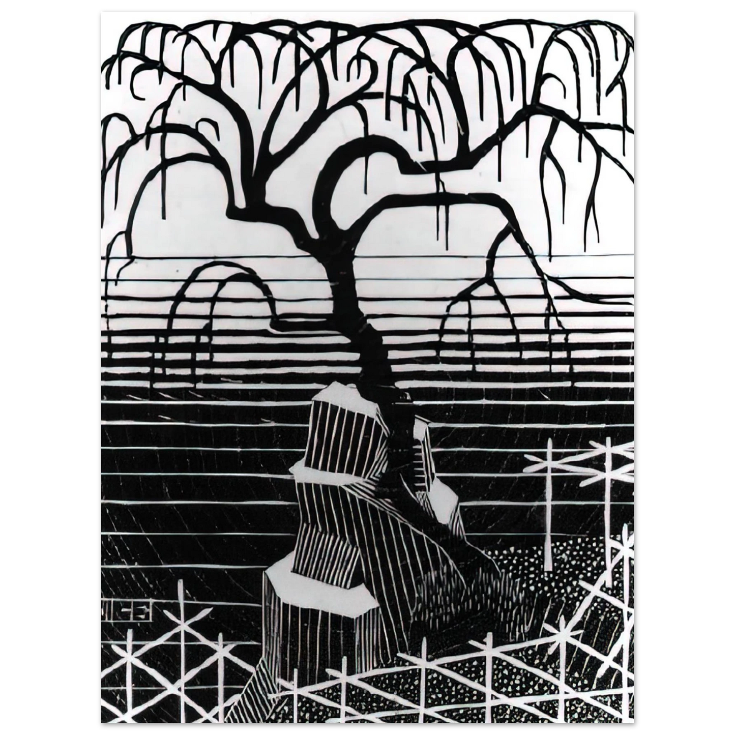MC Escher - TREE 1926 Wall Art - 21x29.7 cm / 8x12" - Fine Art Poster - -