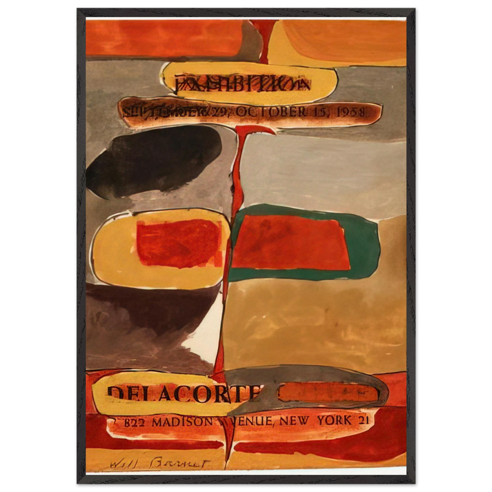 Untitled - 1958 United States - Will Barnet 70x100 cm / 28x40 inches Framed Art Print – Black Wooden Frame