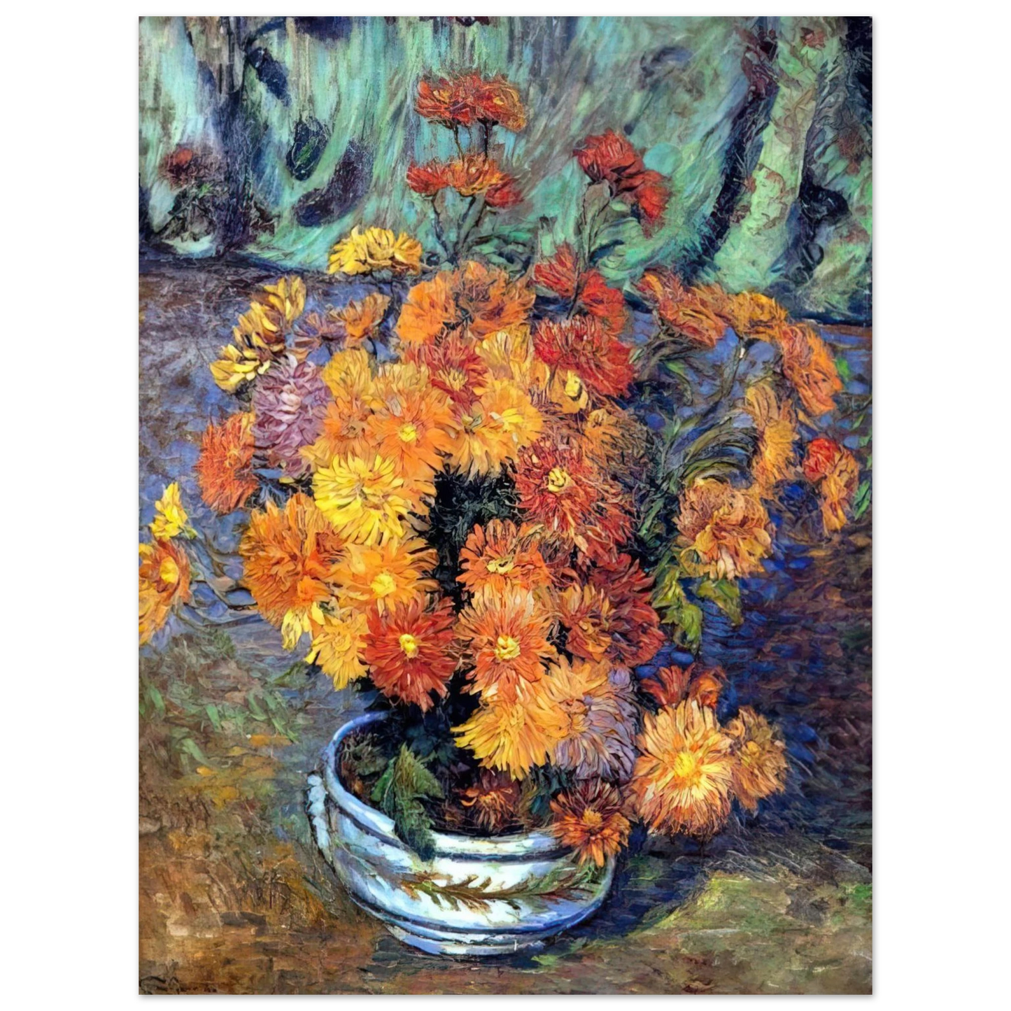Armand Guillaumin - Vase de chrysanthemes - 1885 Fine Art Poster - Default Title