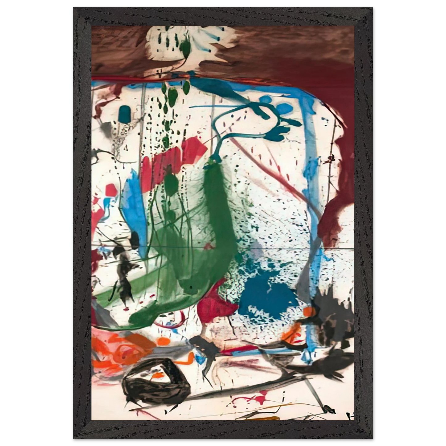Helen Frankenthaler - Las Mayas, 1958- Wall Art - 60x80 cm / 24x32 inches - Premium Wooden Framed Poster With Fine Art Paper - White frame