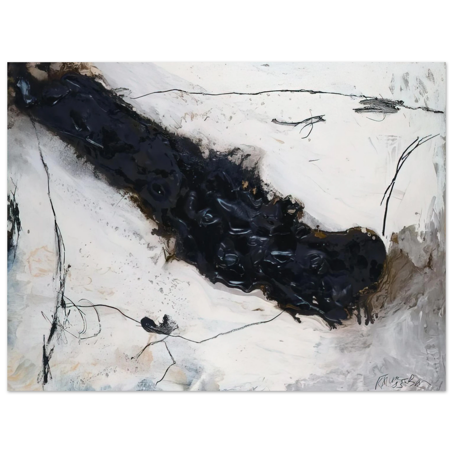 Emil Schumacher - Fluss - 1983 Fine Art Poster - Default Title