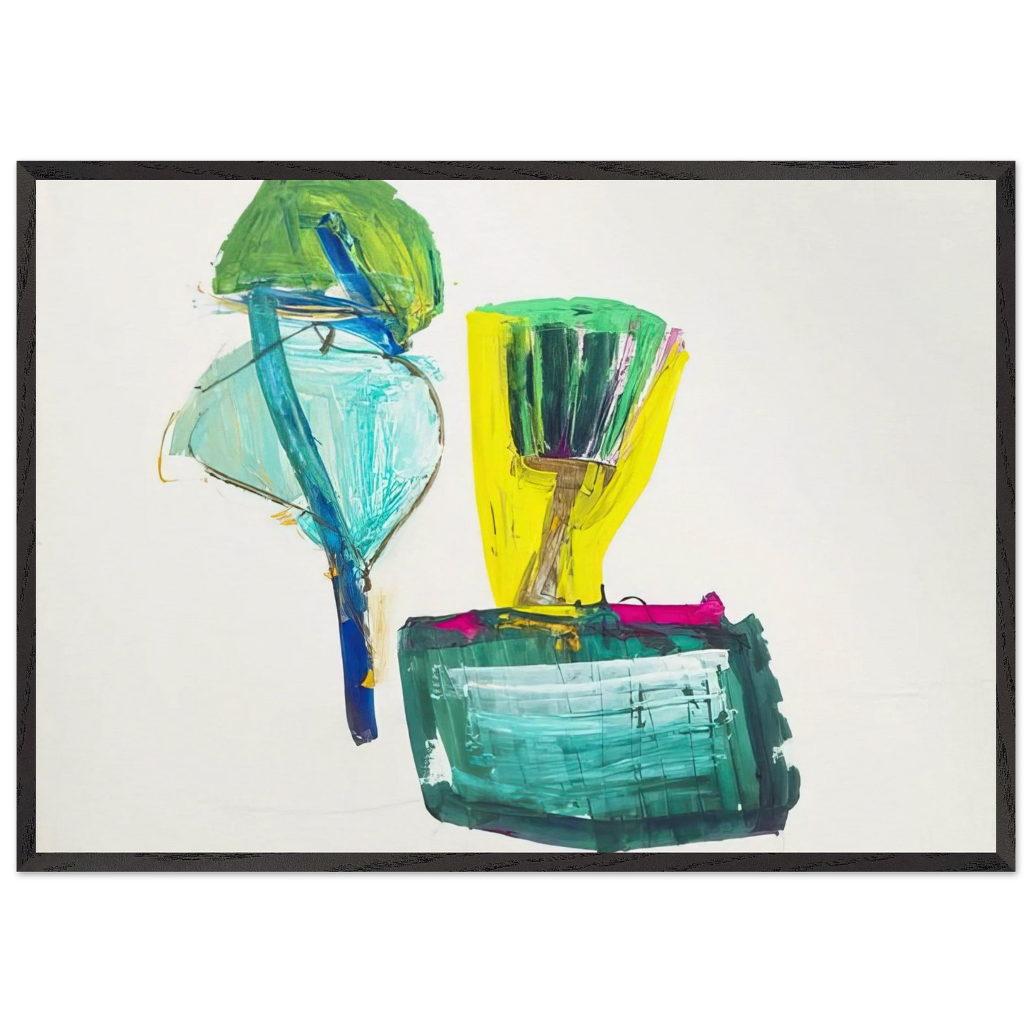 Untitled ABC with Yellow and Green - 1967 - John Altoon Framed Art Print – Black Wooden Frame - Default Title - -Framed Art Print