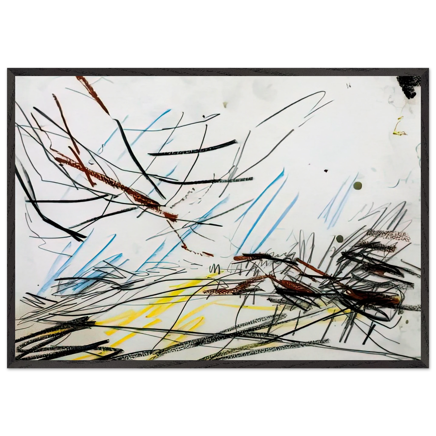 WORKING DRAWING FOR PRIMROSE HILL 1 - Frank Auerbach Framed Art Print – Black Wooden Frame - Default Title - -Framed Art Print